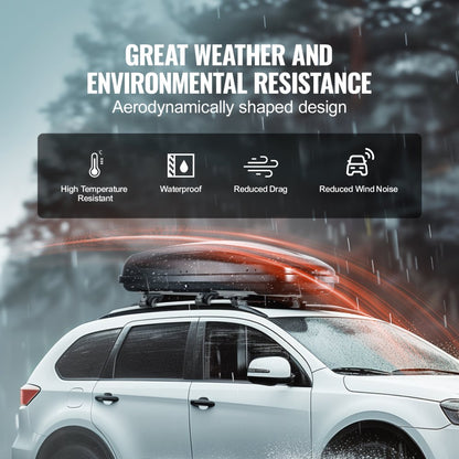 WP3005 - Durable 8 Cubic Feet ABS Rooftop Cargo Box for Outdoor Adventures