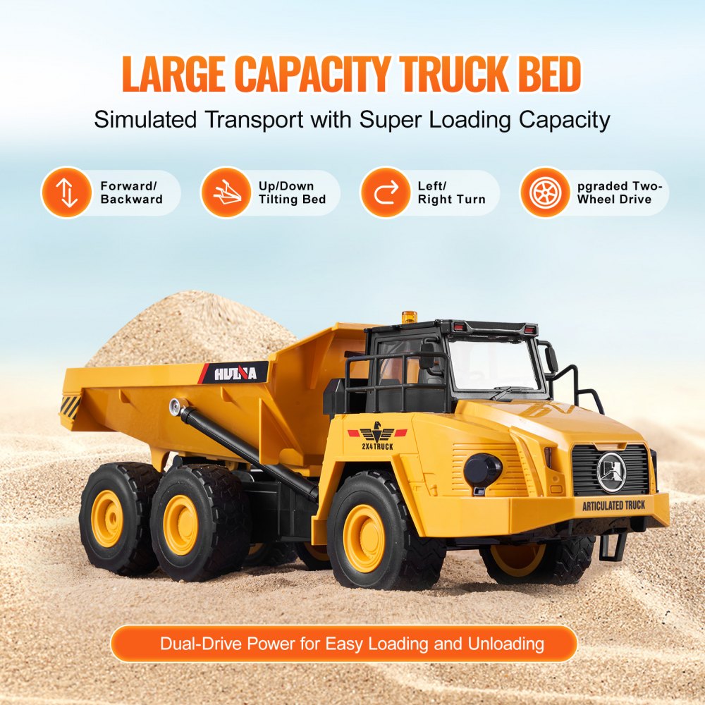 1553 - Remote-Controlled 1:18 Dump Truck with Sound & Light Effects