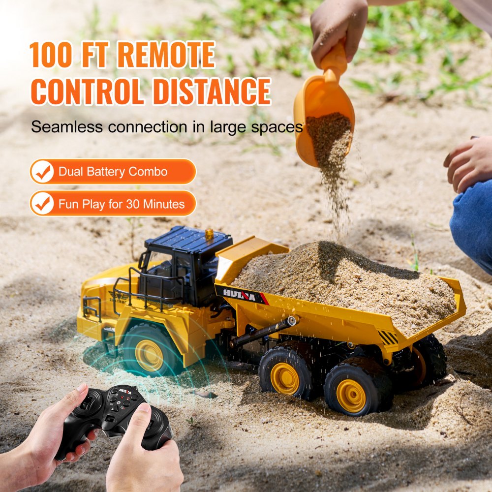 1553 - Remote-Controlled 1:18 Dump Truck with Sound & Light Effects