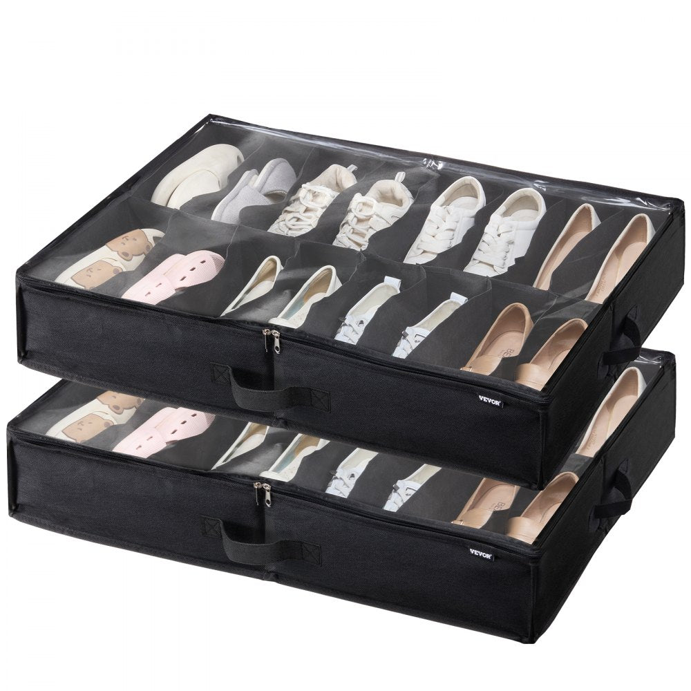 SUB-01 - Foldable Under Bed Shoe Organizer, 32 Pairs, PVC Cover