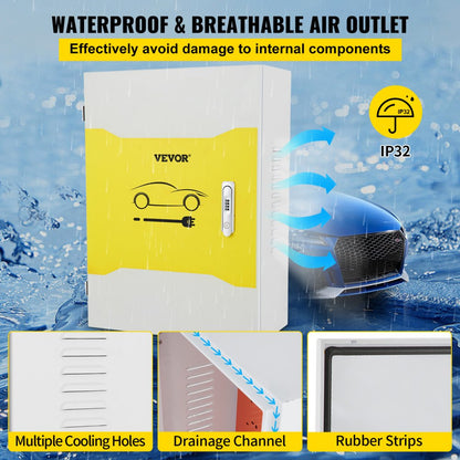 BOX-70x50x25 - Carbon Steel EV Charger Box with Lock & Air Outlets