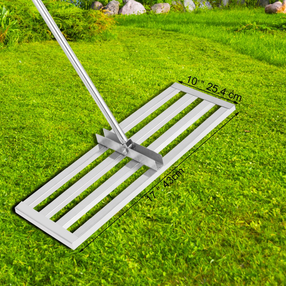 010763300421 - 17x10 in Stainless Steel Lawn Leveler with 77 in Handle
