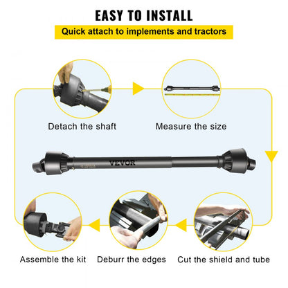 T4-BⅢP*1100mm*4.05.05B*4.05.A35 - 6-Spline Steel PTO Drive Shaft for Heavy-Duty Use