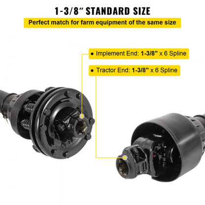 T4-BⅢP*1100mm*4.05.05B*4FFV1 - Durable 6-Spline PTO Drive Shaft, 35-53 HP Power Transfer