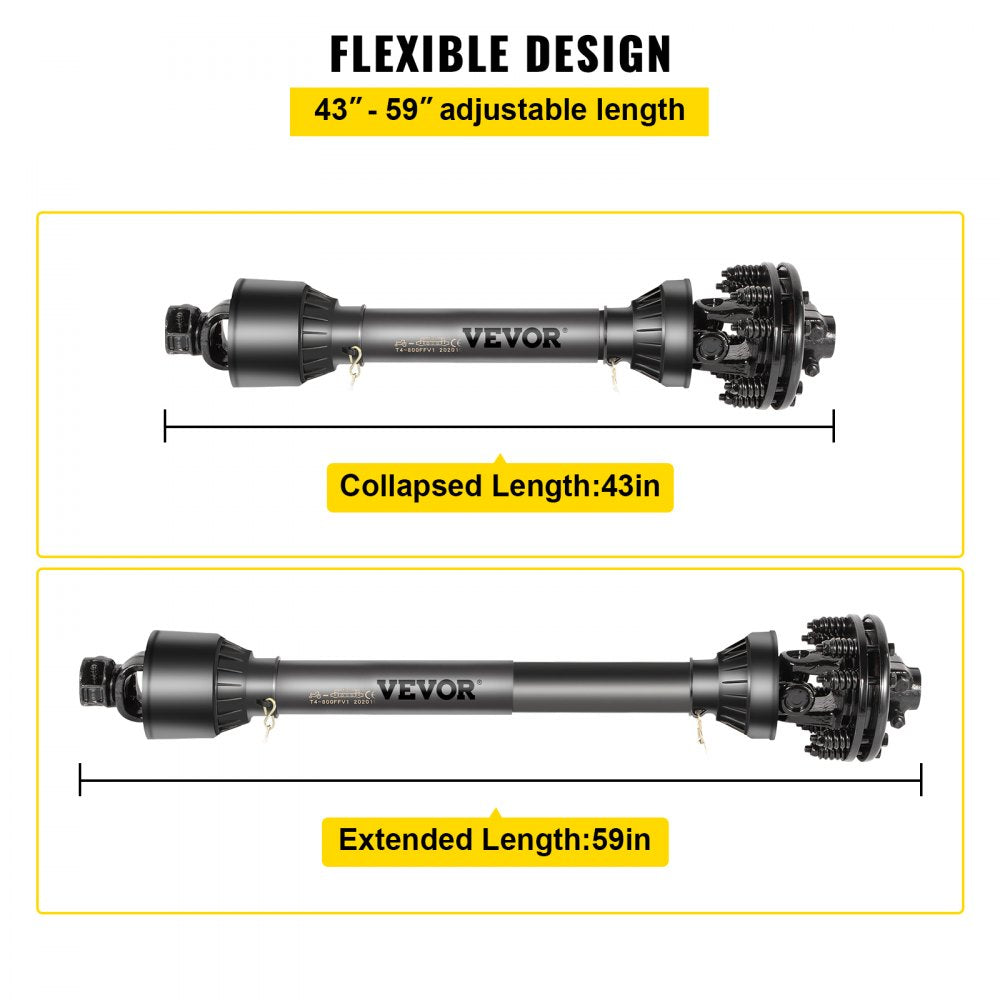 T4-BⅢP*1100mm*4.05.05B*4FFV1 - Durable 6-Spline PTO Drive Shaft, 35-53 HP Power Transfer