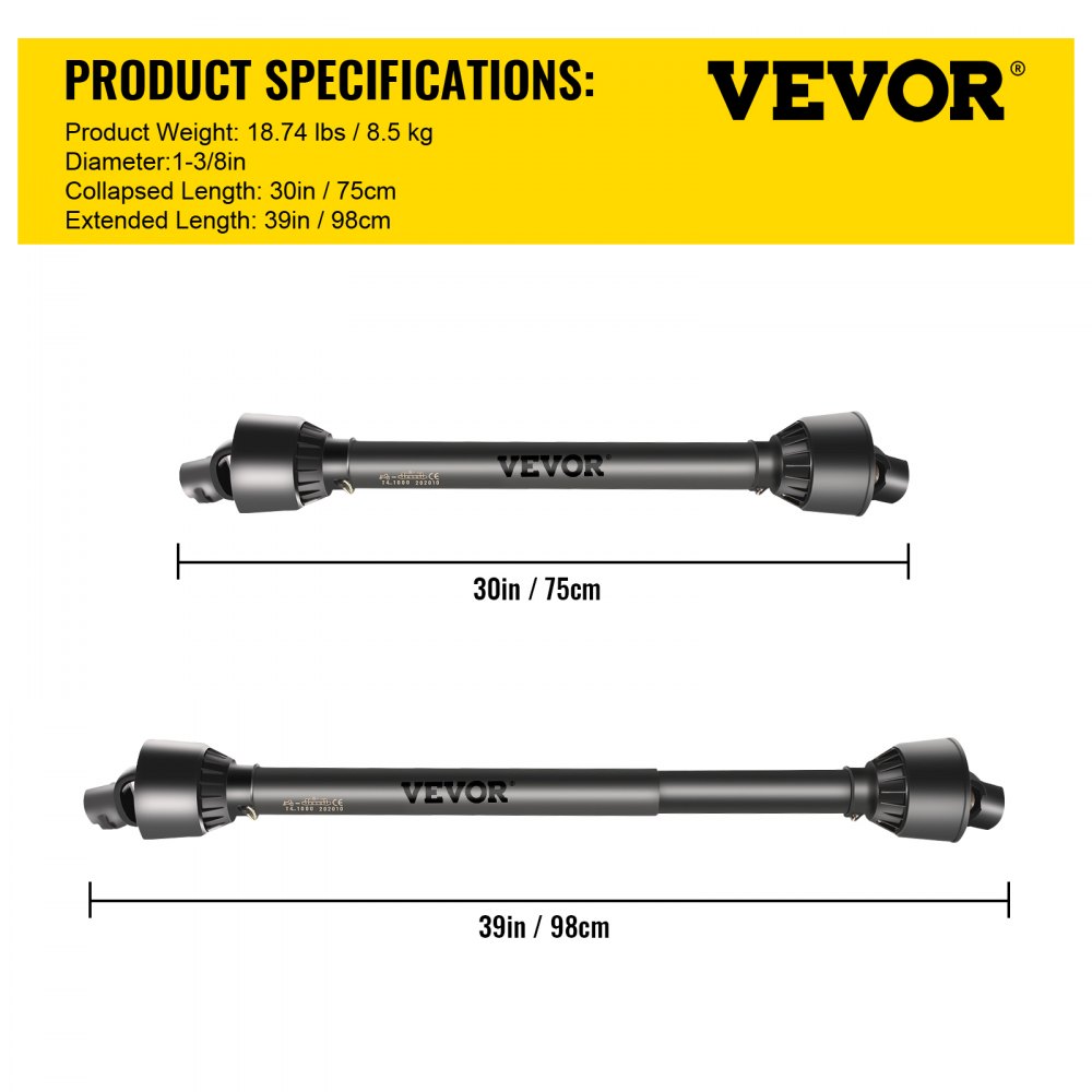 T4-BⅢP*750mm*4.05.05B*4.05.A35 - Durable 6-Spline PTO Drive Shaft for Tractors