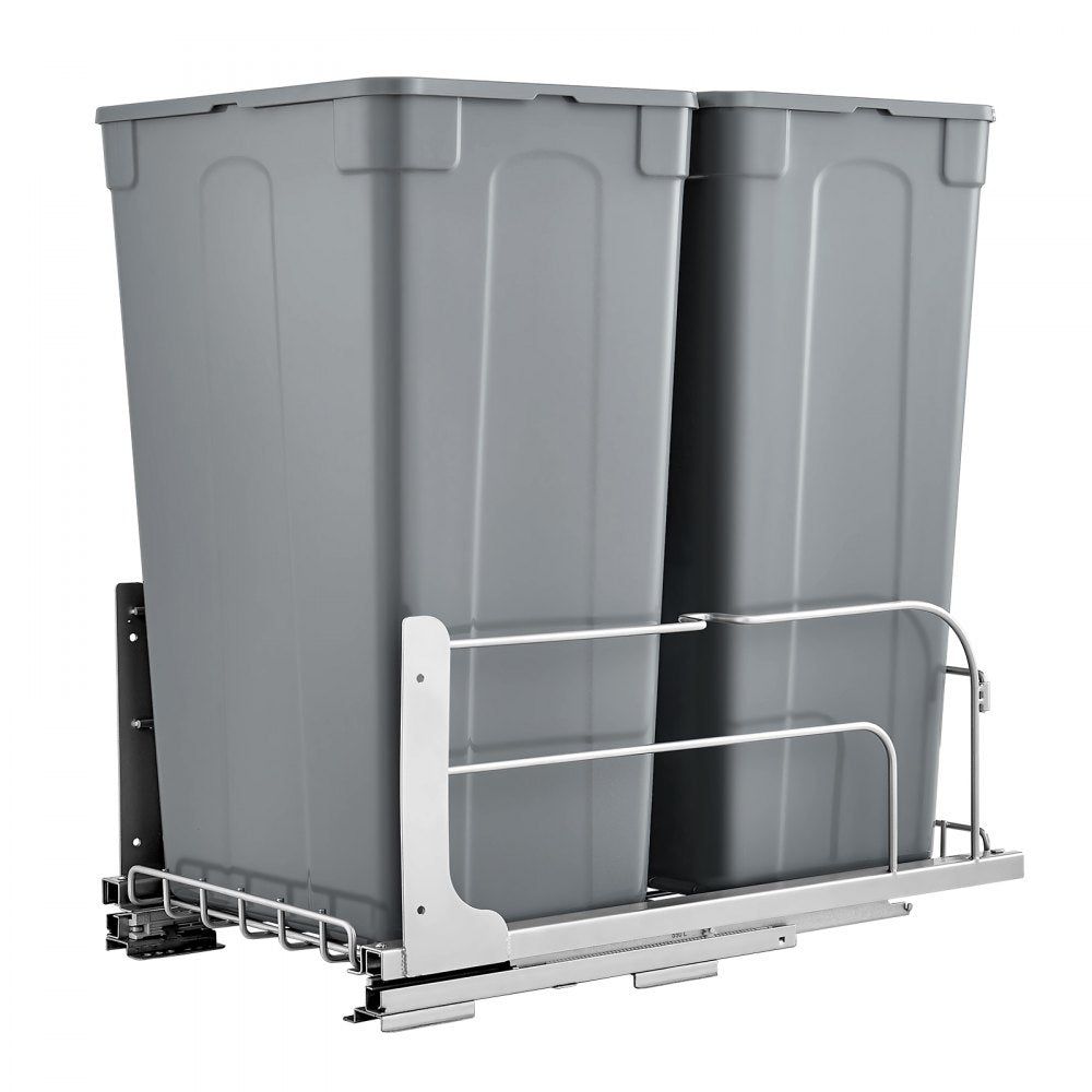 BB-LM50L02 - 50QT Double Pull-Out Kitchen Trash Can with Soft-Close Mechanism