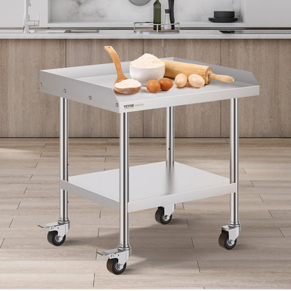 SKT710*610J - 24x28 Inch Stainless Steel Work Table with Wheels for Easy Mobility