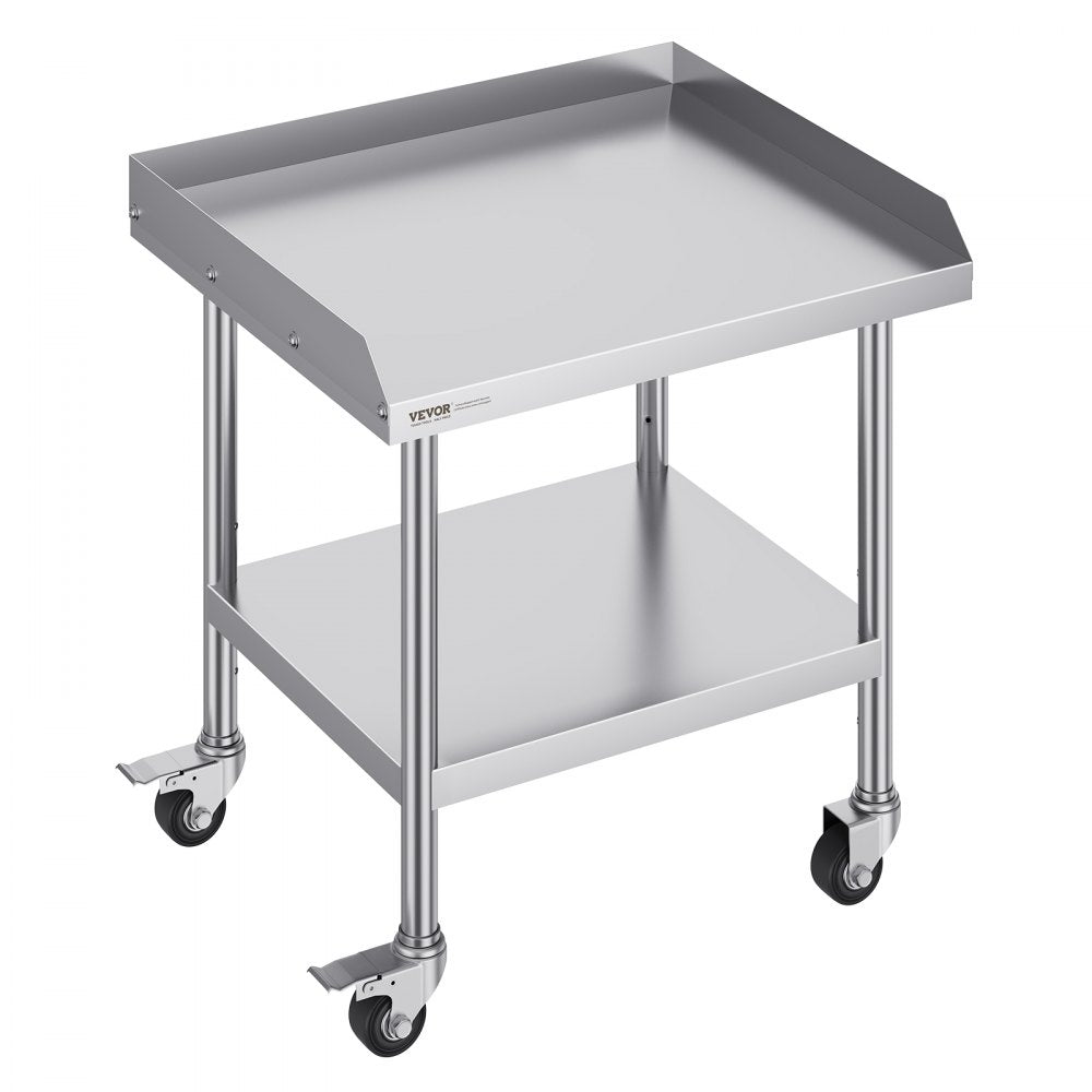 SKT710*610J - 24x28 Inch Stainless Steel Work Table with Wheels for Easy Mobility