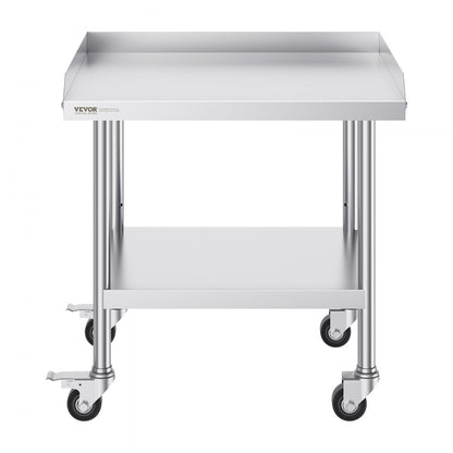 SKT710*610J - 24x28 Inch Stainless Steel Work Table with Wheels for Easy Mobility