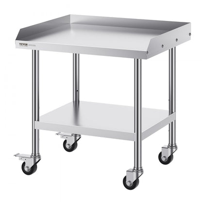 SKT710*610J - 24x28 Inch Stainless Steel Work Table with Wheels for Easy Mobility