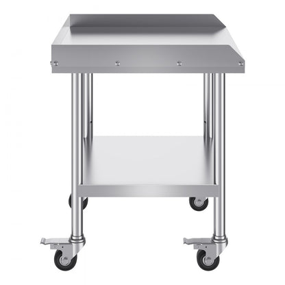 SKT710*610J - 24x28 Inch Stainless Steel Work Table with Wheels for Easy Mobility