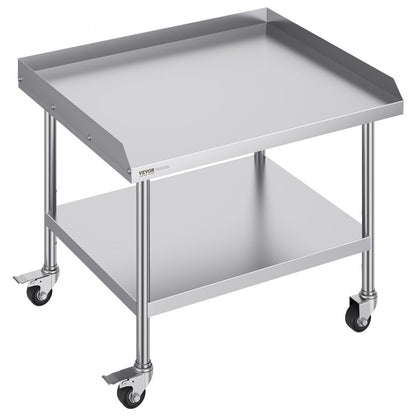 SKT910*760J - 30"x36" Stainless Steel Prep Table with Wheels & Backsplash