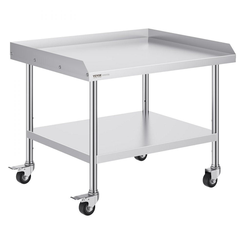 SKT910*760J - 30"x36" Stainless Steel Prep Table with Wheels & Backsplash