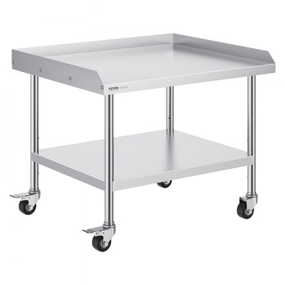 SKT910*760J - 30"x36" Stainless Steel Prep Table with Wheels & Backsplash