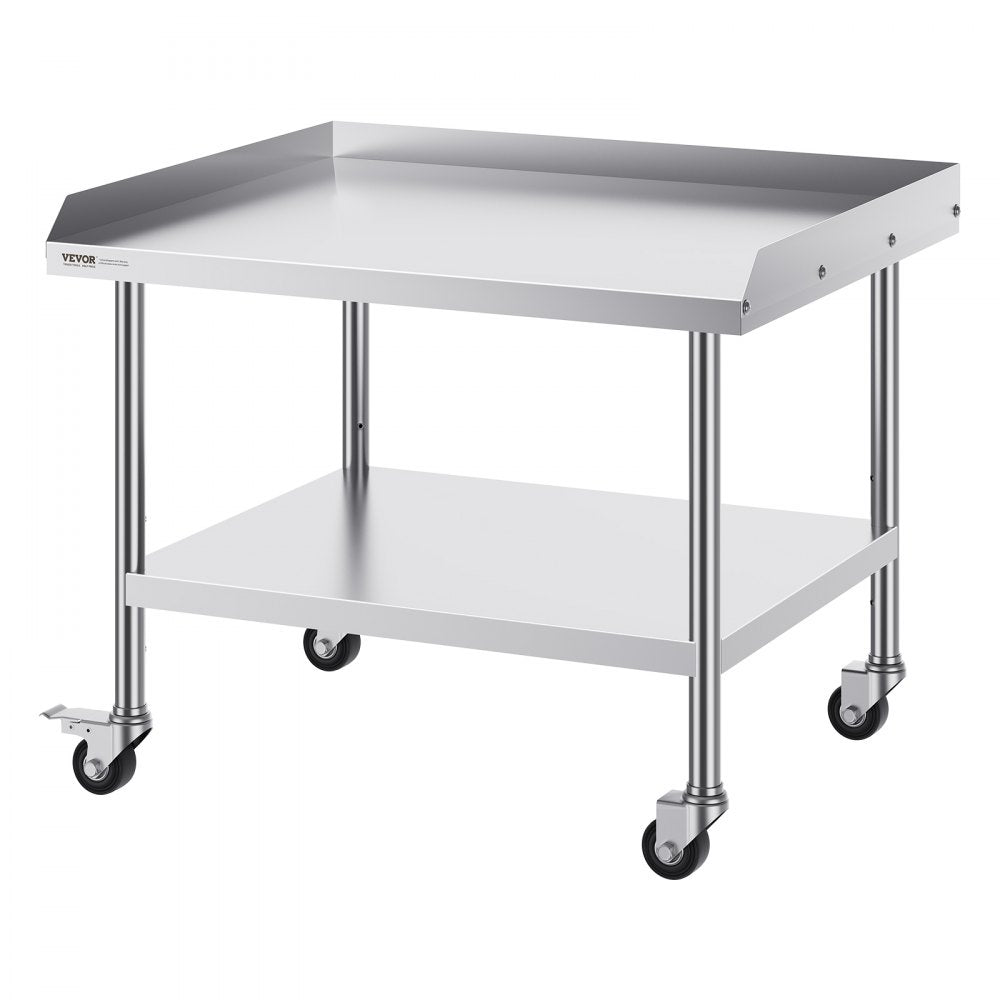SKT910*760J - 30"x36" Stainless Steel Prep Table with Wheels & Backsplash