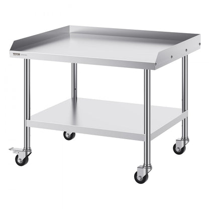 SKT910*760J - 30"x36" Stainless Steel Prep Table with Wheels & Backsplash
