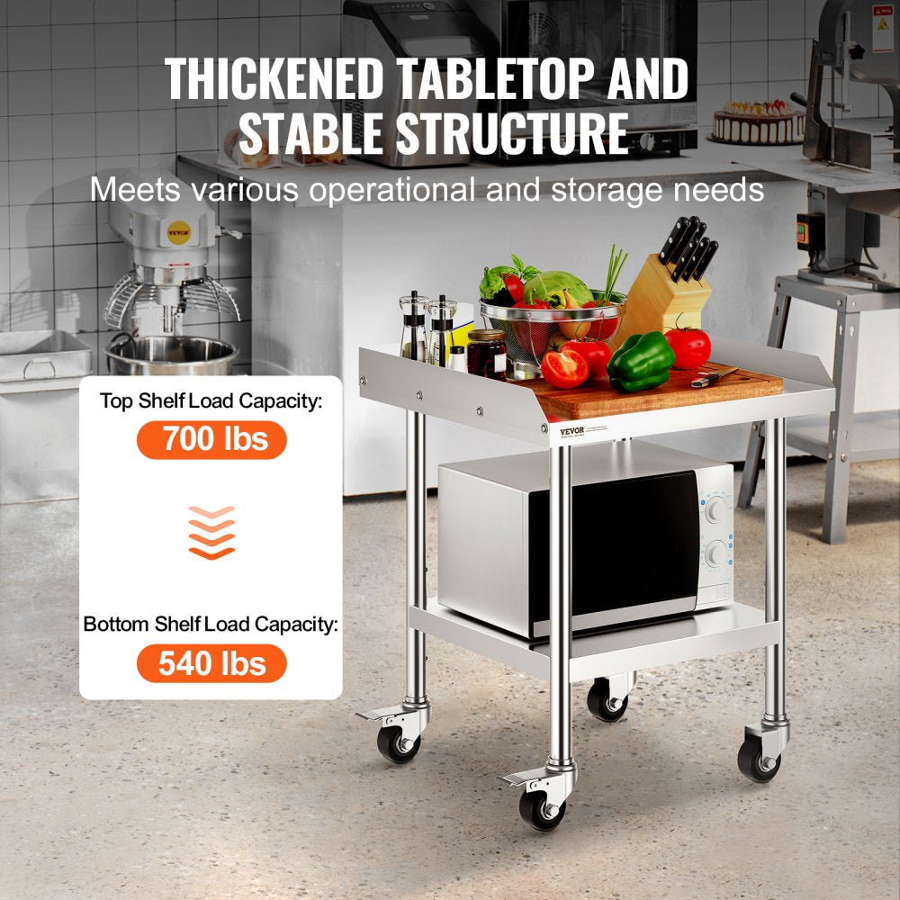 SKT610*610J - 24" Stainless Steel Work Table with Wheels for Food Prep
