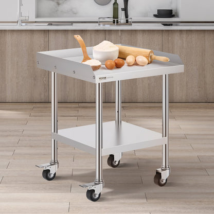 SKT610*610J - 24" Stainless Steel Work Table with Wheels for Food Prep