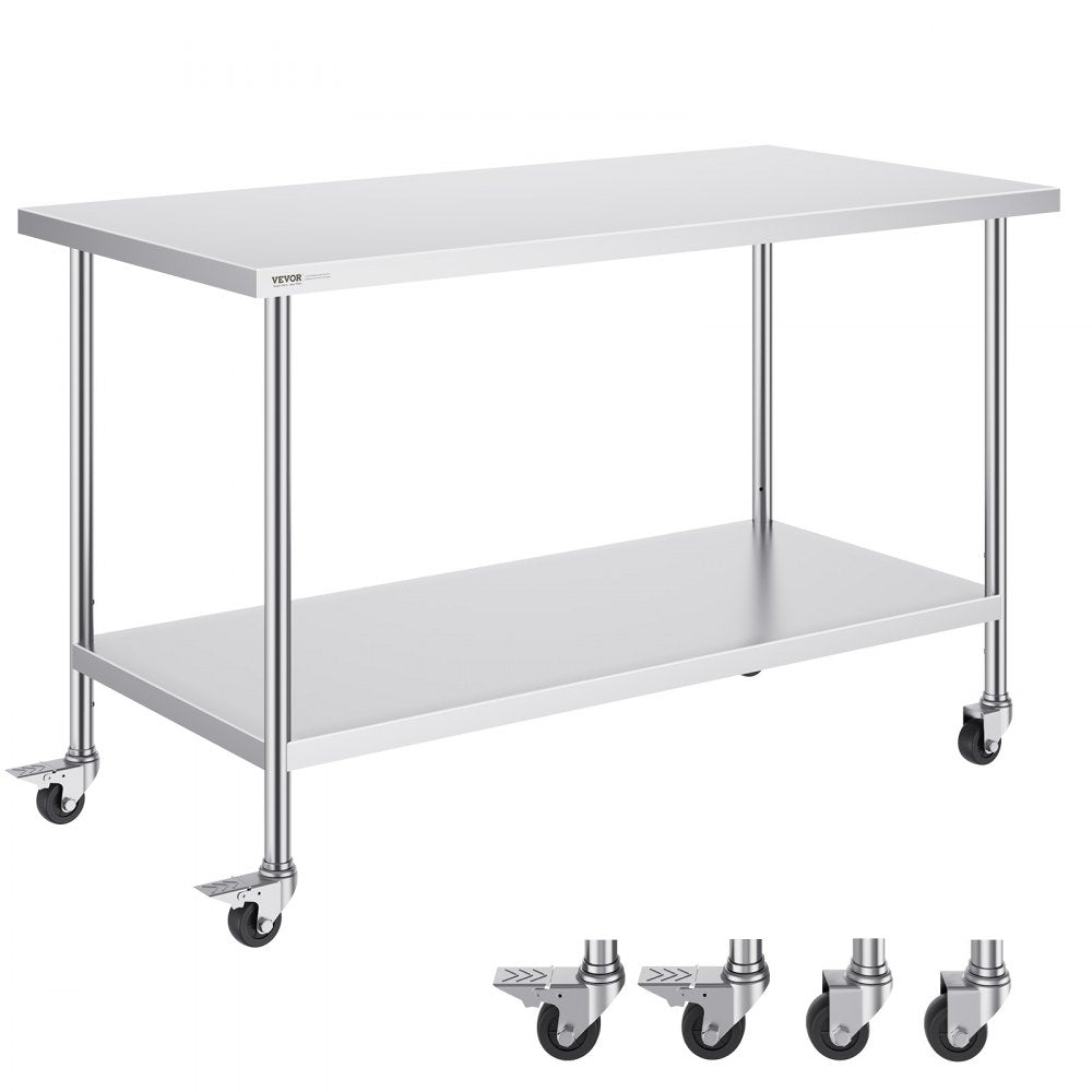 HETG-30*60 - Heavy Duty 30x60 Stainless Steel Work Table with Wheels