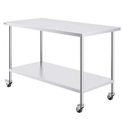 HETG-30*60 - Heavy Duty 30x60 Stainless Steel Work Table with Wheels