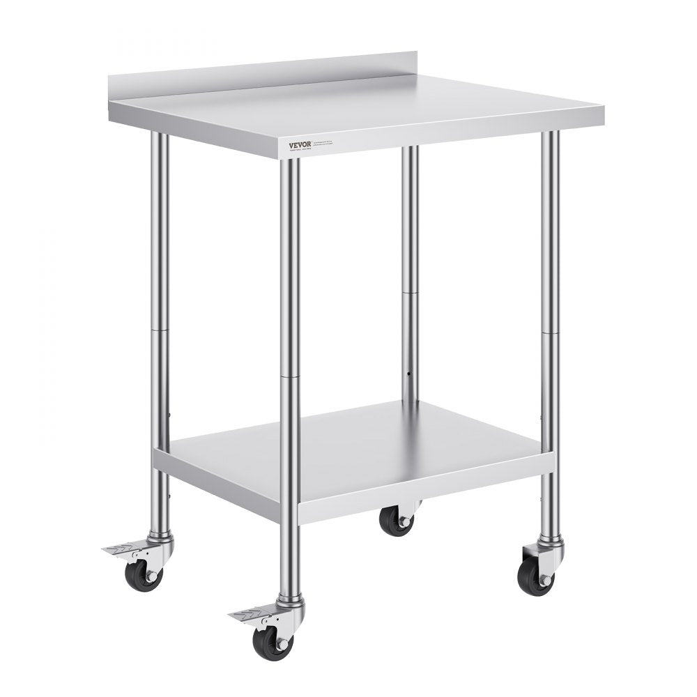 HETG-24*30-L - Durable 24"x30" Stainless Steel Prep Table with Casters