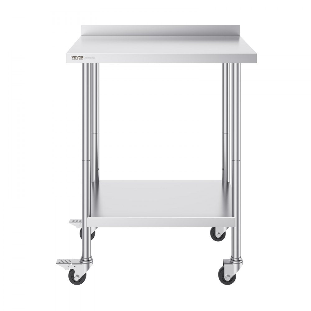 HETG-24*30-L - Durable 24"x30" Stainless Steel Prep Table with Casters