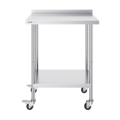 HETG-24*30-L - Durable 24"x30" Stainless Steel Prep Table with Casters