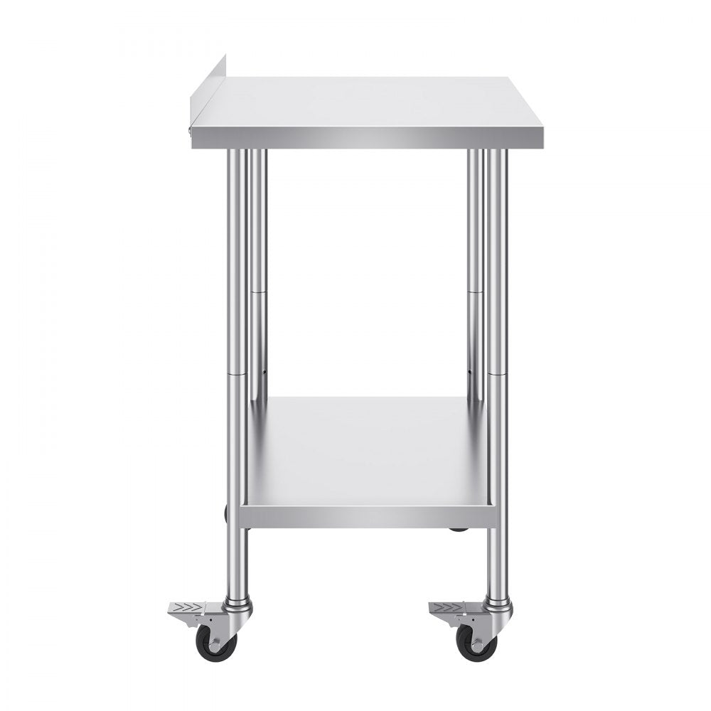 HETG-24*30-L - Durable 24"x30" Stainless Steel Prep Table with Casters