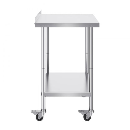 HETG-24*30-L - Durable 24"x30" Stainless Steel Prep Table with Casters