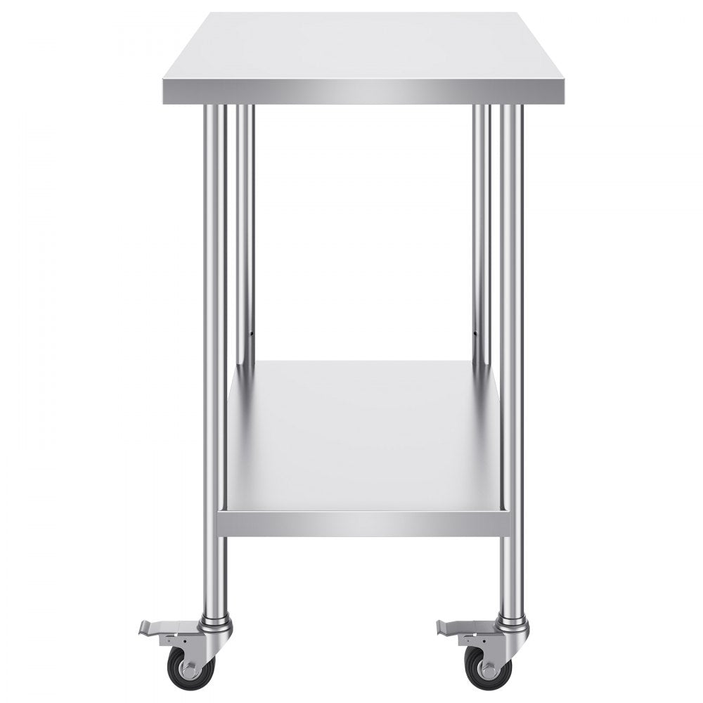 GZT910*610J - 24"x36" Heavy-Duty Stainless Steel Work Table with Wheels