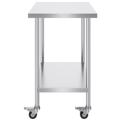GZT910*610J - 24"x36" Heavy-Duty Stainless Steel Work Table with Wheels