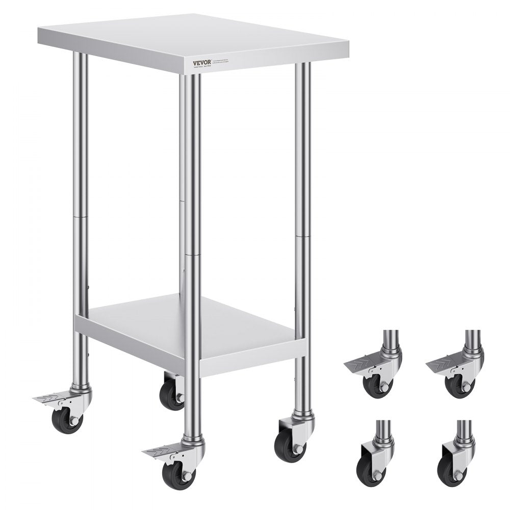 HETG-24*18 - 24" x 18" Adjustable Stainless Steel Work Table for Kitchens