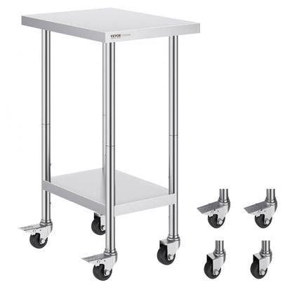 HETG-24*18 - 24" x 18" Adjustable Stainless Steel Work Table for Kitchens