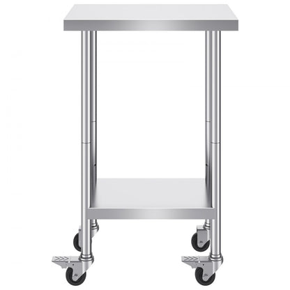 HETG-24*18 - 24" x 18" Adjustable Stainless Steel Work Table for Kitchens