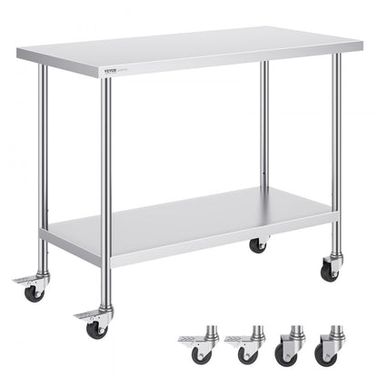 HETG-24*48 - 24"x48" Stainless Steel Work Table with Adjustable Height
