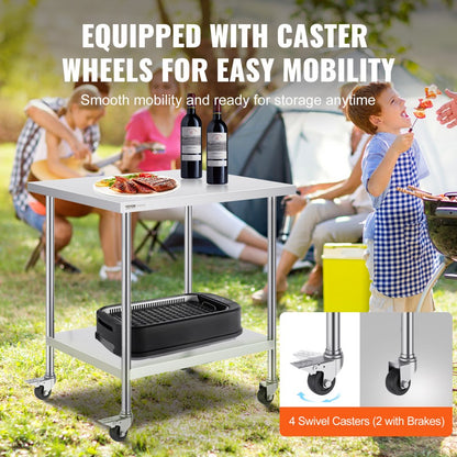 HETG-30*36 - Durable 30x36 Stainless Steel Work Table with Adjustable Height