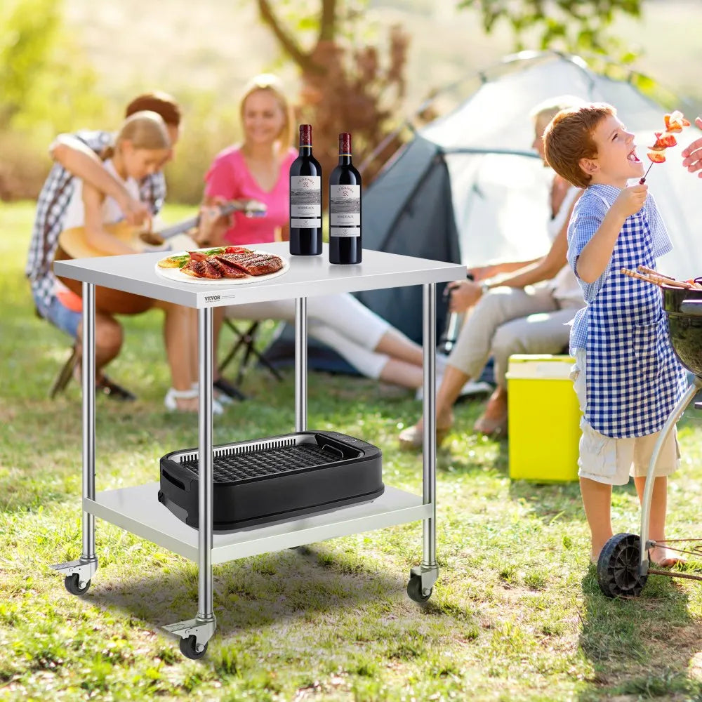 HETG-30*36 - Durable 30x36 Stainless Steel Work Table with Adjustable Height
