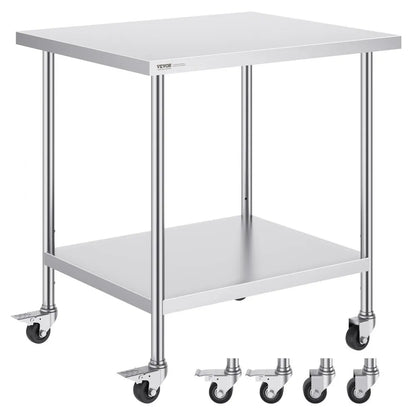 HETG-30*36 - Durable 30x36 Stainless Steel Work Table with Adjustable Height