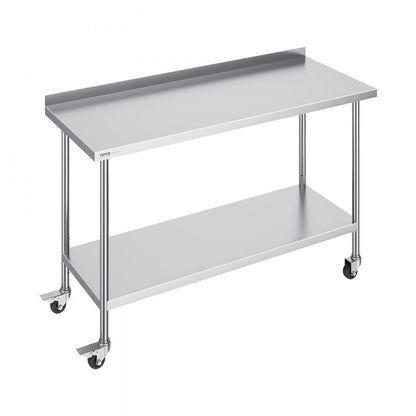 HETG-24*60-L - 24"x60" Adjustable Height Stainless Steel Work Table
