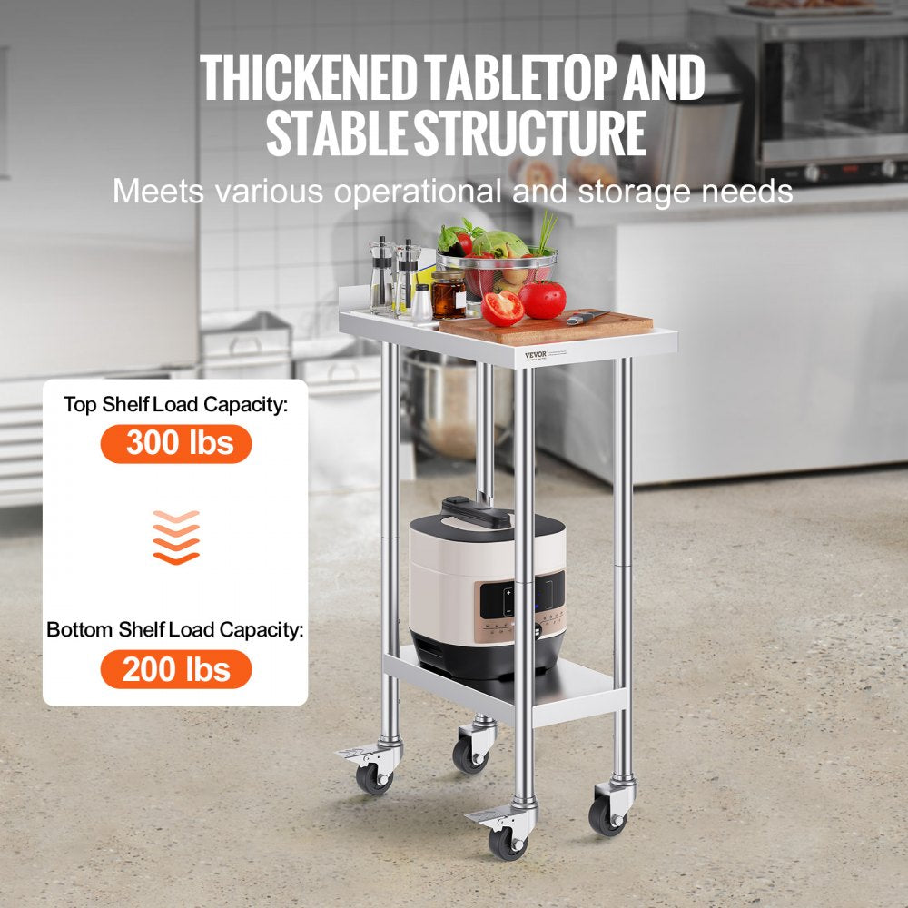HETG-24*15-L - Heavy-Duty Stainless Steel Work Table with Adjustable Height