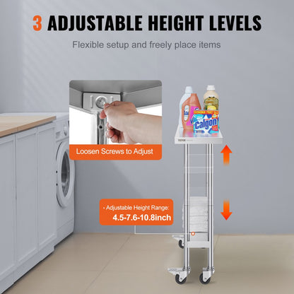 HETG-30*12 - 30x12 Inch Adjustable Stainless Steel Kitchen Work Table