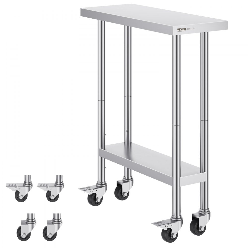 HETG-30*12 - 30x12 Inch Adjustable Stainless Steel Kitchen Work Table