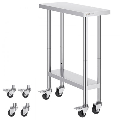 HETG-30*12 - 30x12 Inch Adjustable Stainless Steel Kitchen Work Table