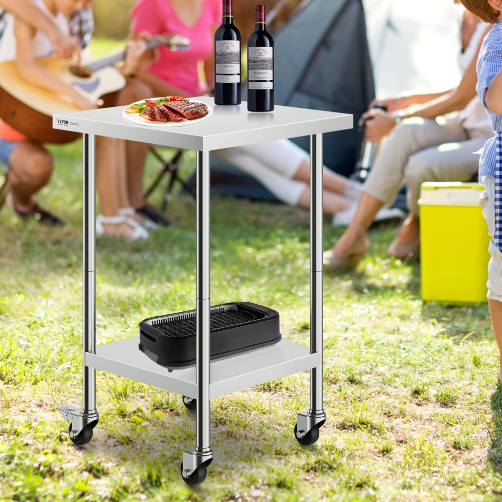 HETG-24*24 - 24"x24" Stainless Steel Adjustable Height Work Table