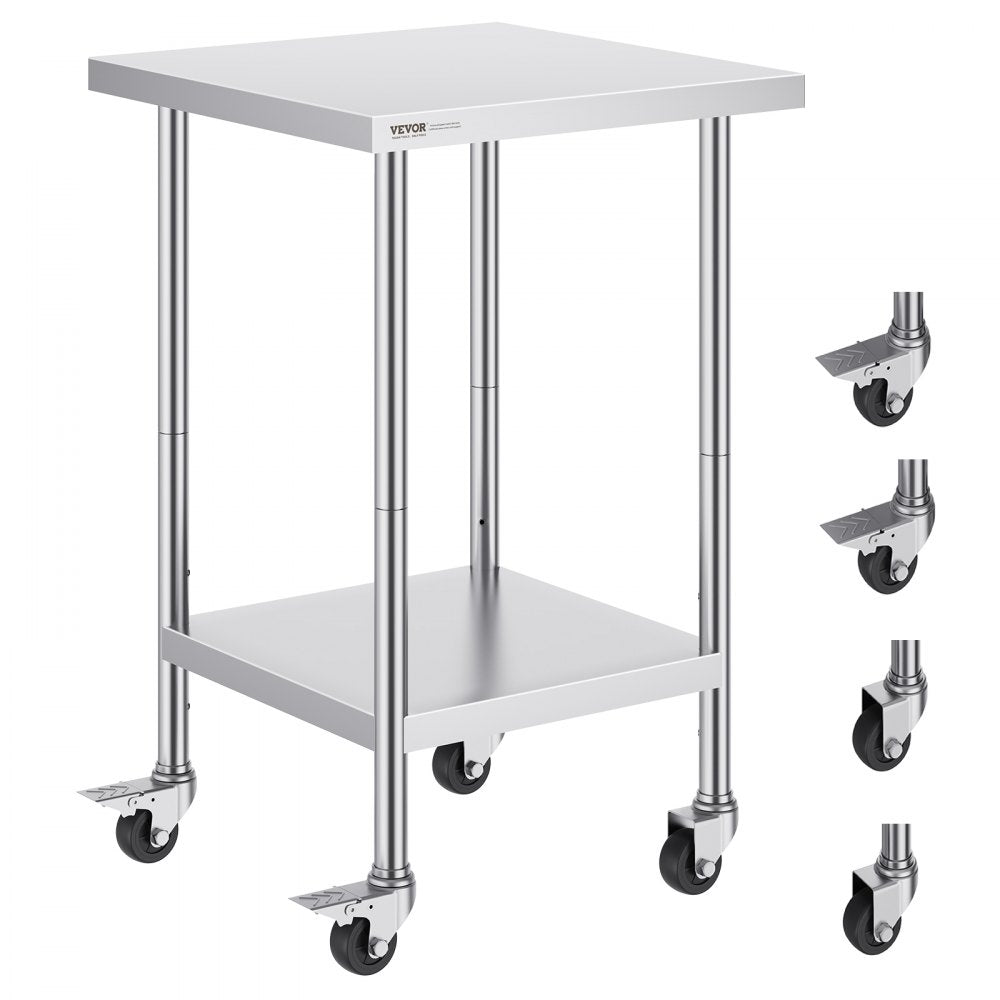 HETG-24*24 - 24"x24" Stainless Steel Adjustable Height Work Table