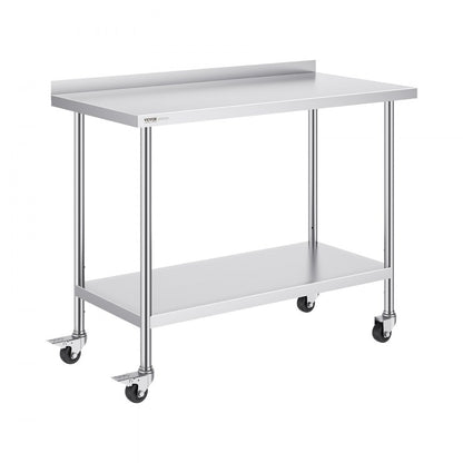 HETG-24*48-L - 24x48 Inch Stainless Steel Work Table, Adjustable Height