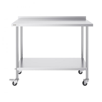 HETG-24*48-L - 24x48 Inch Stainless Steel Work Table, Adjustable Height