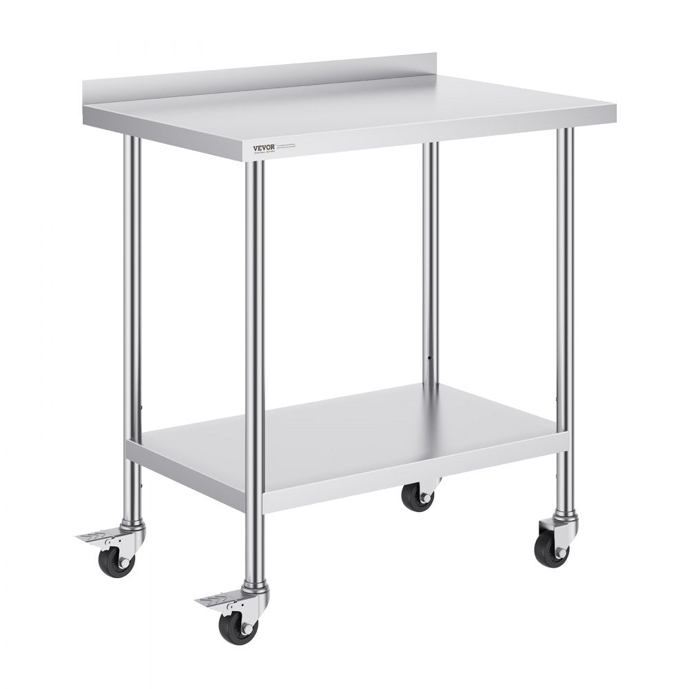 HETG-24*36-L - Adjustable Height Stainless Steel Work Table with Shelf