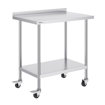 HETG-24*36-L - Adjustable Height Stainless Steel Work Table with Shelf